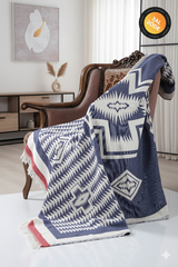 AZUR LACİVERT-KIRMIZI THROW