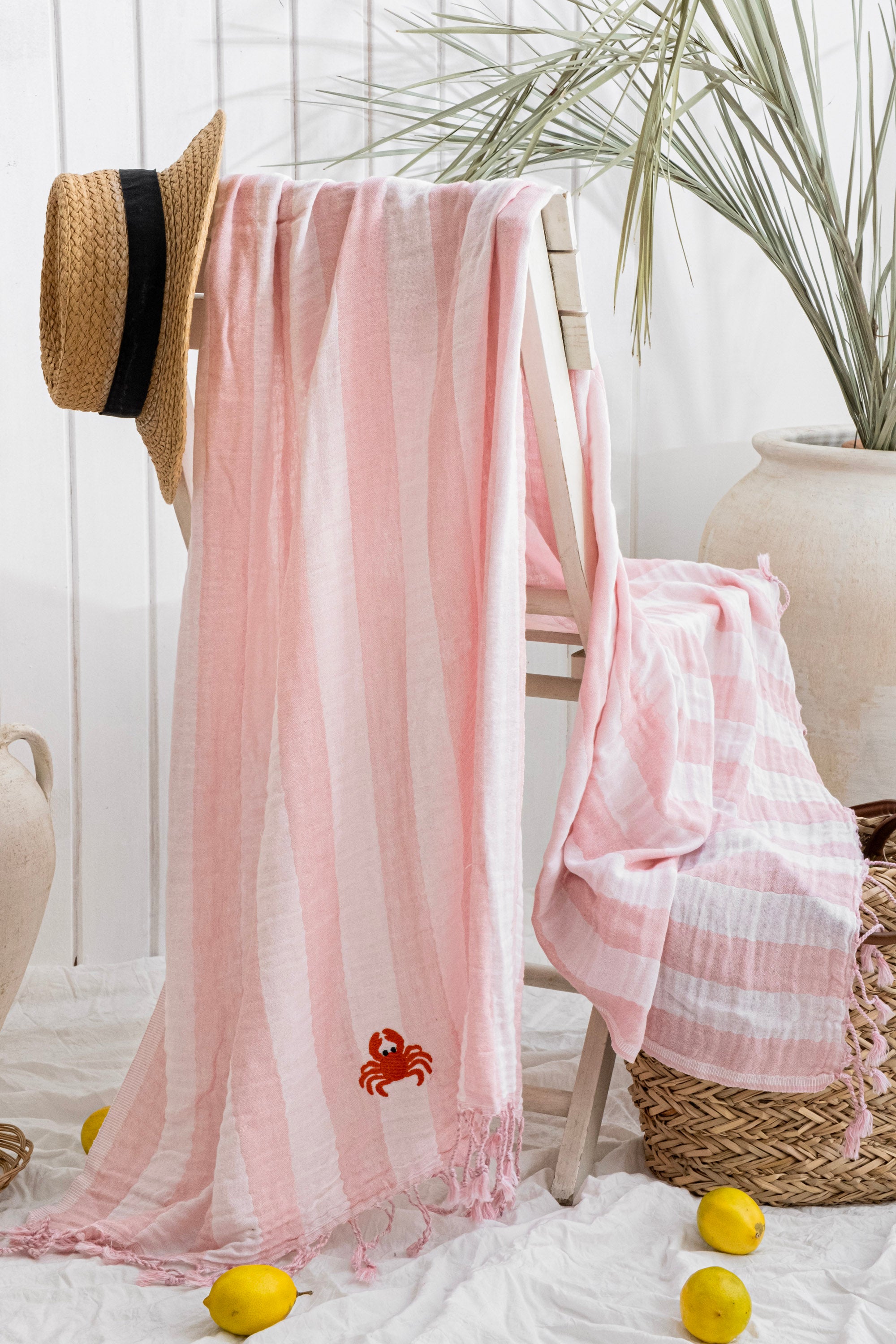 STRIPE BEYAZ-PEMBE PEŞTEMAL