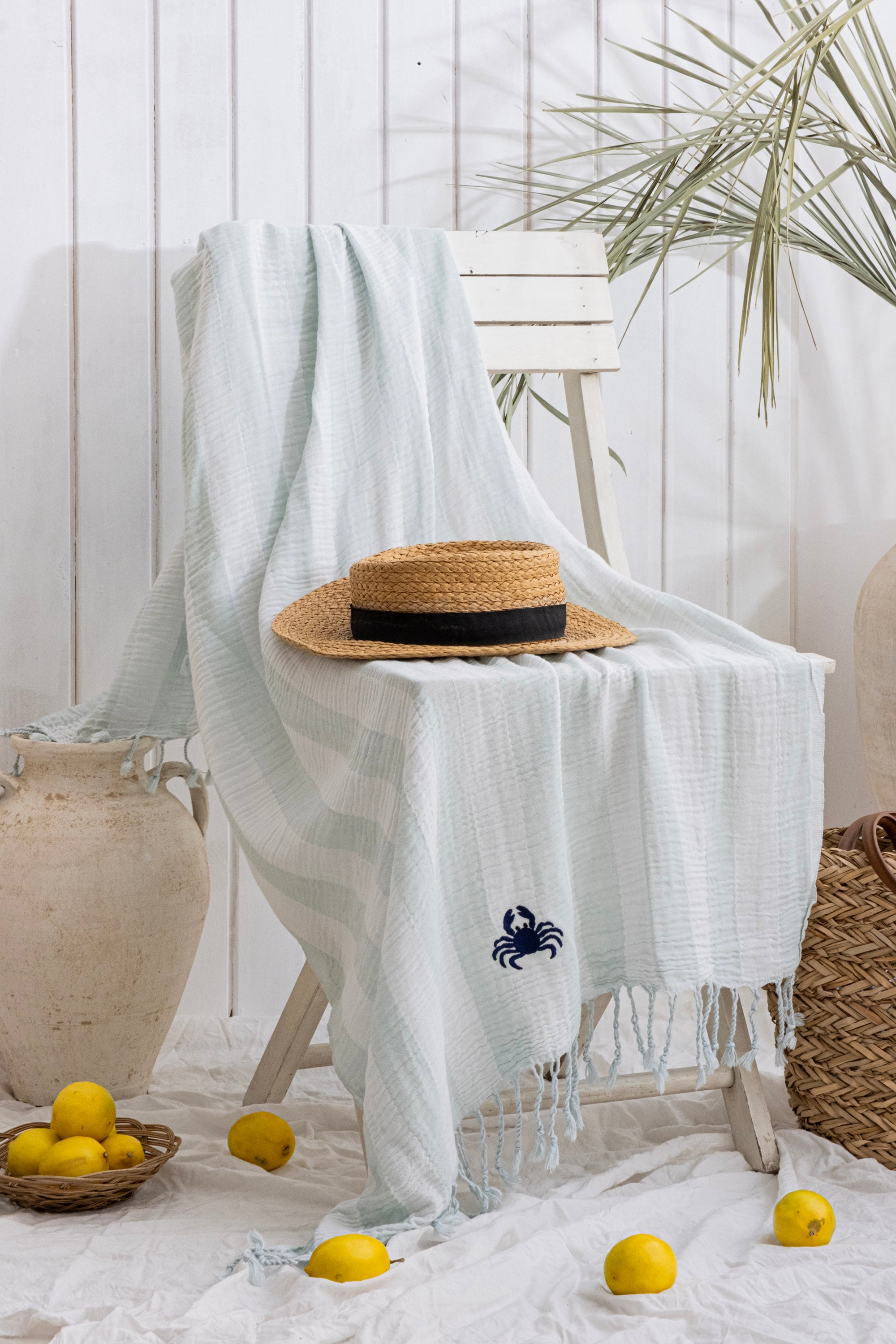 STRIPE BEYAZ-MİNT PEŞTEMAL