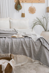 CARLA GRİ YATAK ÖRTÜSÜ