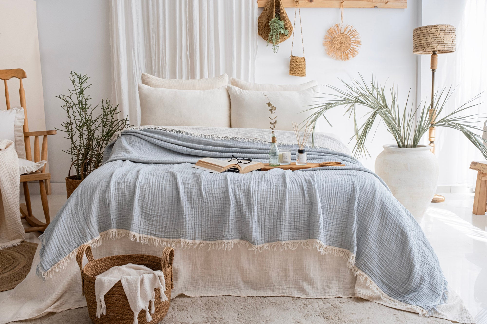 CARLA MAVİ YATAK ÖRTÜSÜ