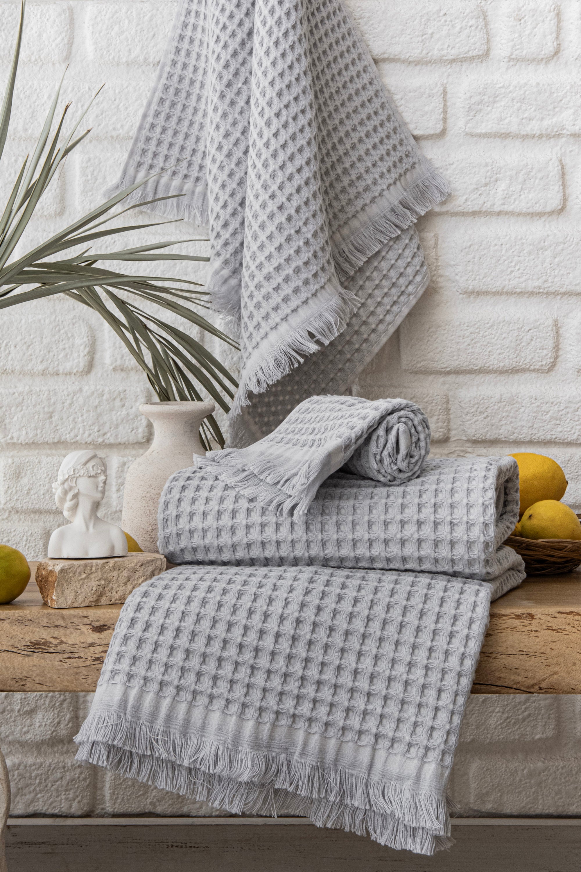 BRAIN GRİ HAVLU SETİ