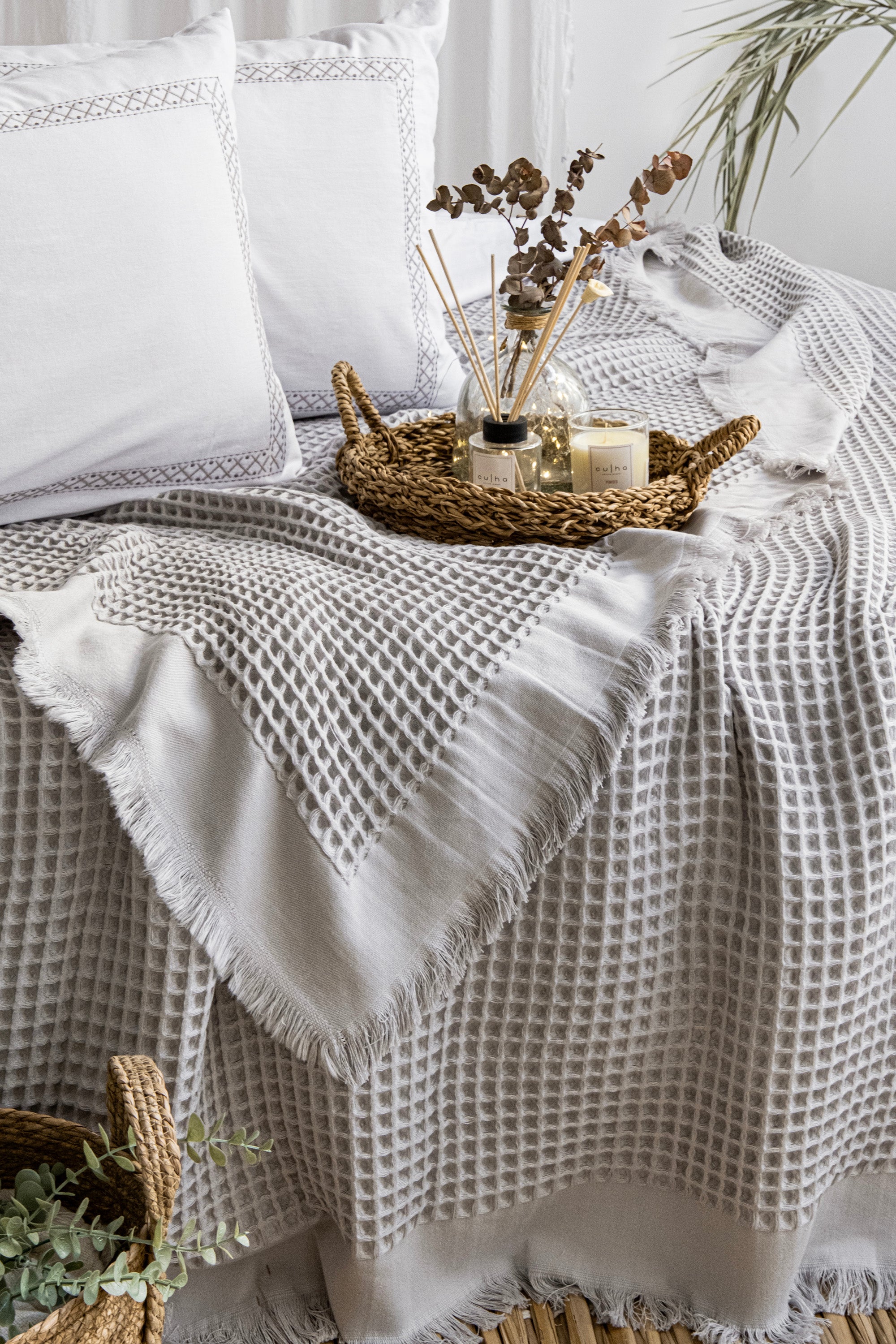 RİVA GRİ YATAK ÖRTÜSÜ TAKIMI