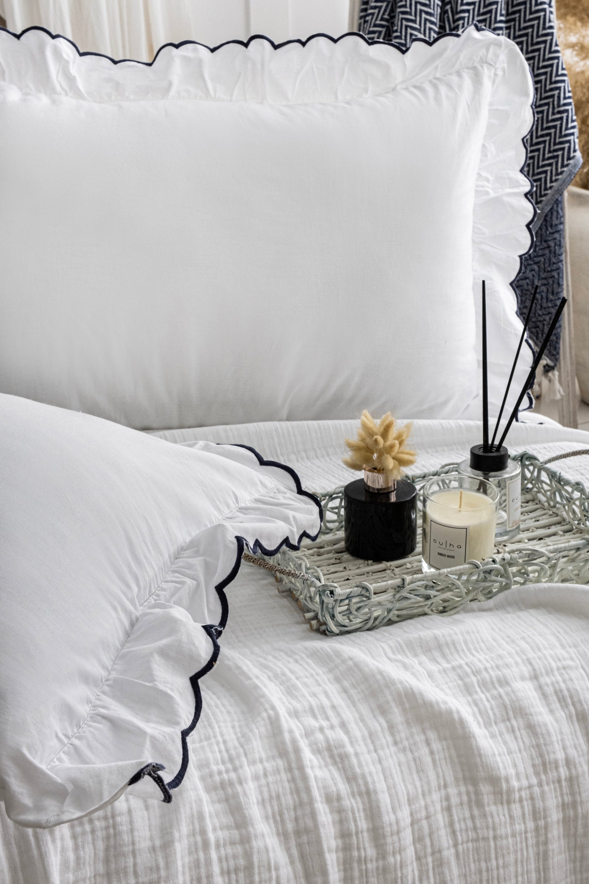 FIONA BEYAZ YATAK ÖRTÜSÜ TAKIMI