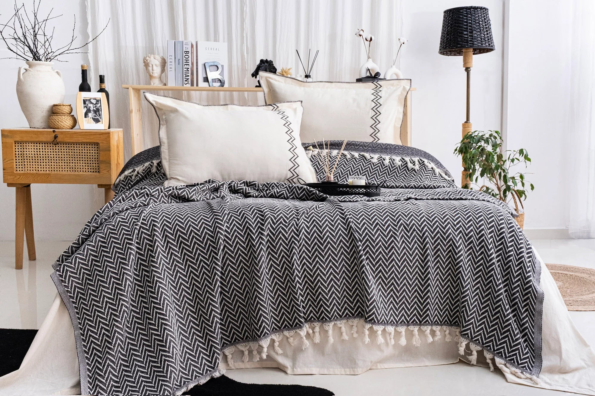 LUNA ANTRASİT YATAK ÖRTÜSÜ