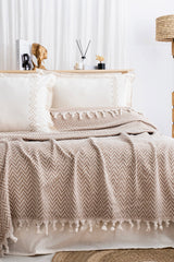 LUNA BEJ YATAK ÖRTÜSÜ TAKIMI