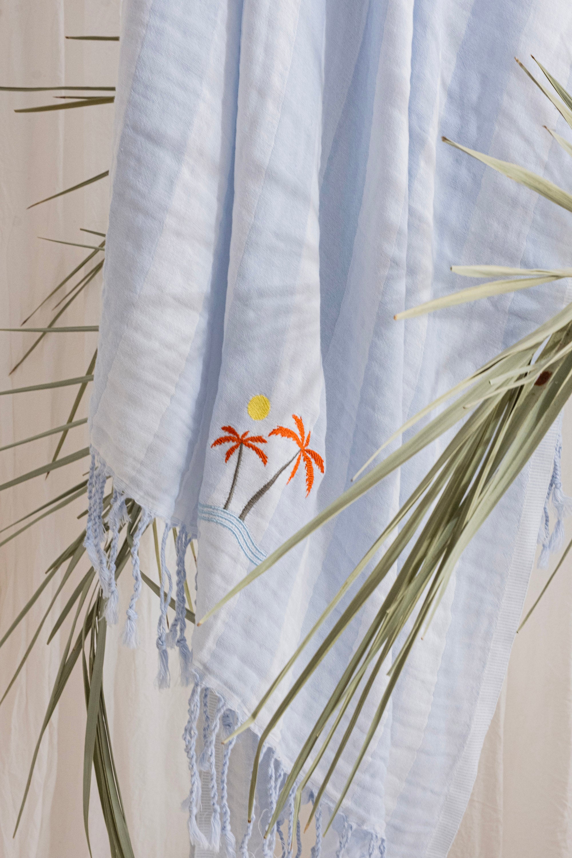 PALM BEYAZ-MAVİ PEŞTEMAL