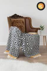 ORLO SİYAH-HARDAL THROW