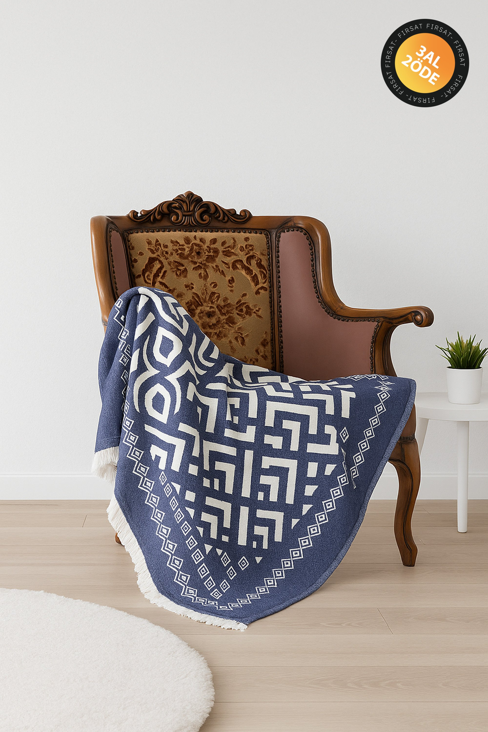 RUBBY LACİVERT THROW