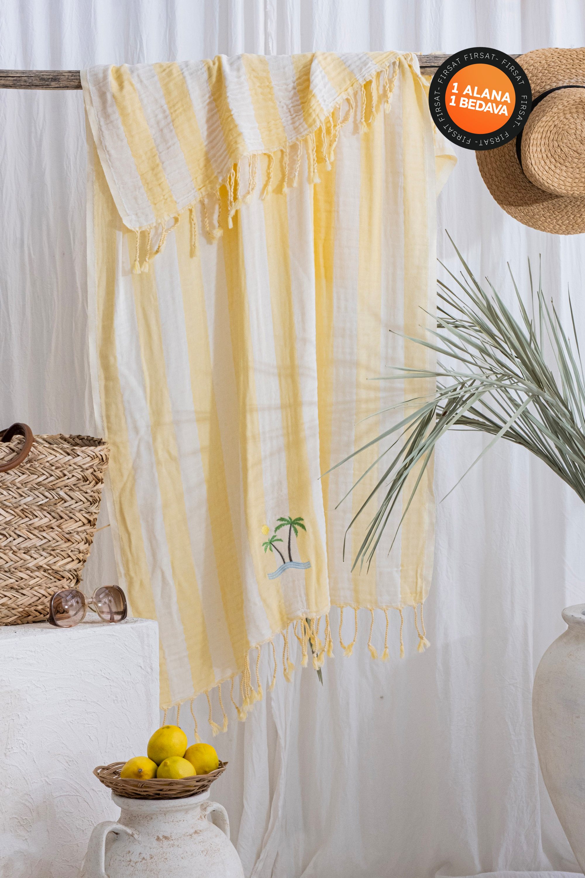 PALM BEYAZ-SARI PEŞTEMAL