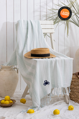 STRIPE BEYAZ-MİNT PEŞTEMAL