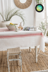 LINE BEYAZ-KIRMIZI MASA ÖRTÜSÜ