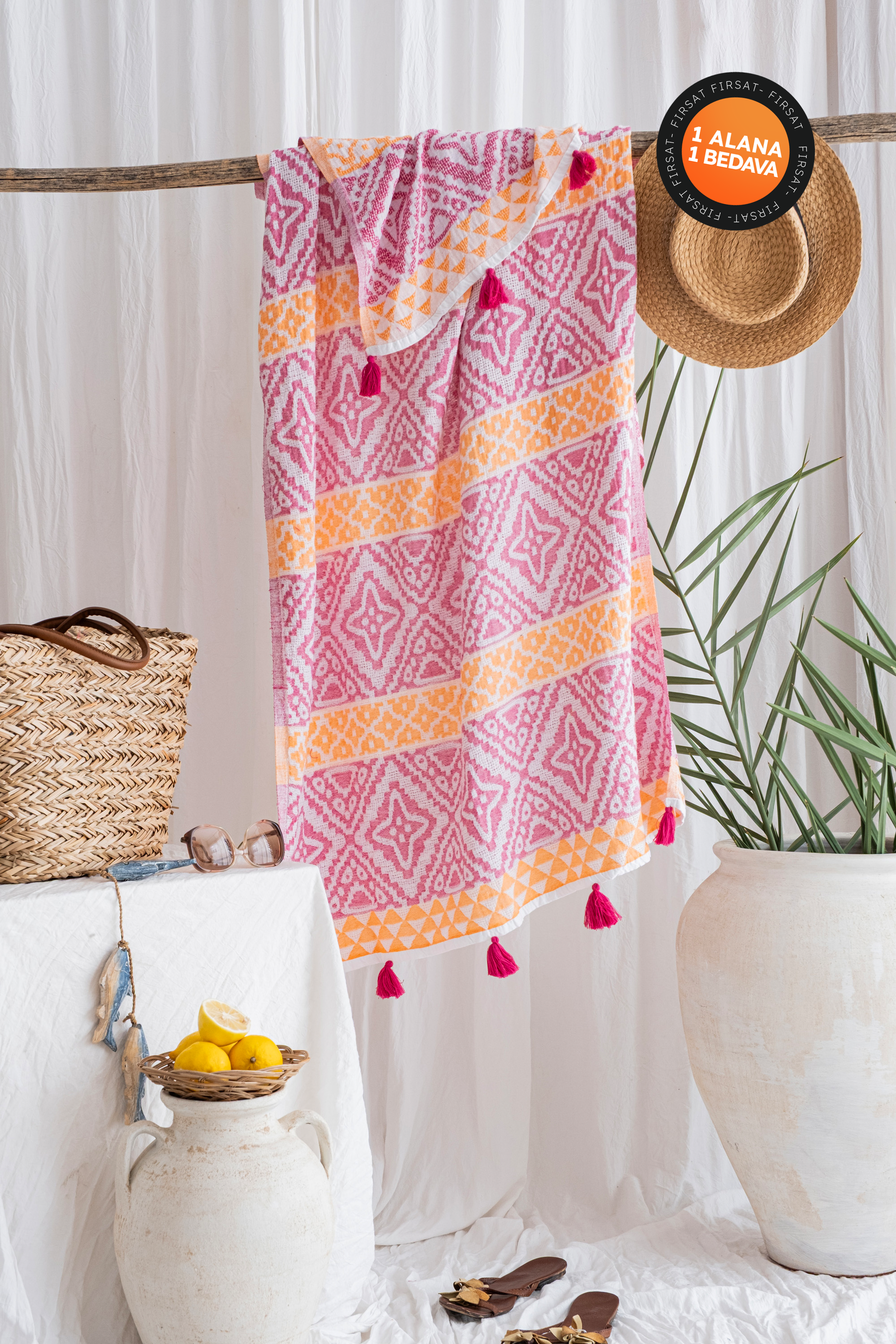 SUMMER PEMBE-TURUNCU PEŞTEMAL