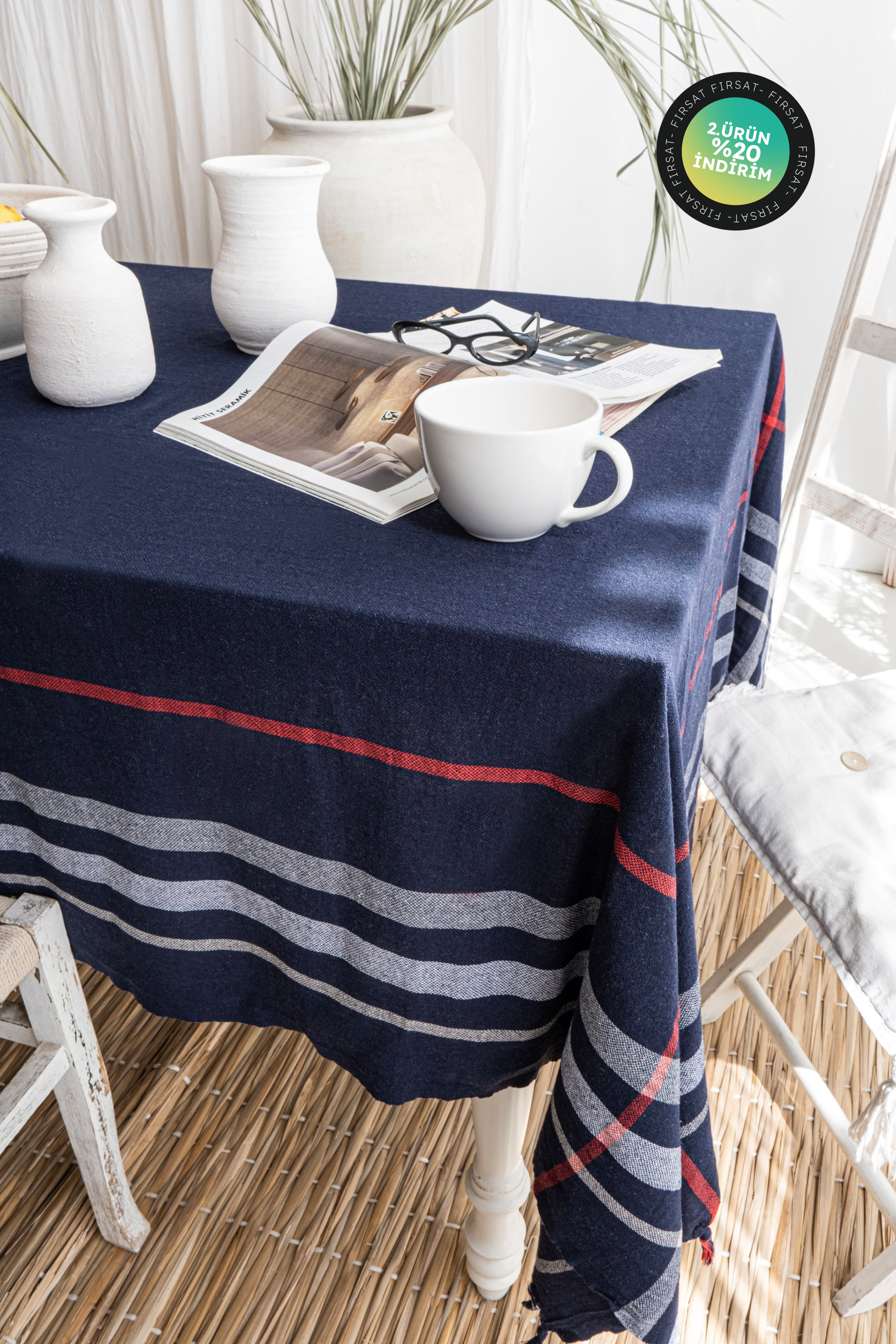 SANDY LACİVERT MASA ÖRTÜSÜ
