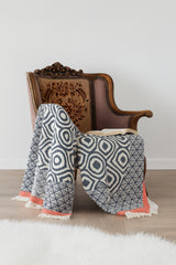 ORLO LACİVERT-KIRMIZI THROW