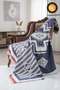 AZUR LACİVERT-KIRMIZI THROW