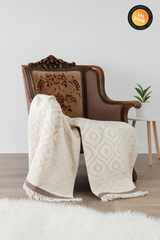 ORLO BEJ-KAHVE THROW