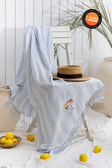 PALM BEYAZ-MAVİ PEŞTEMAL